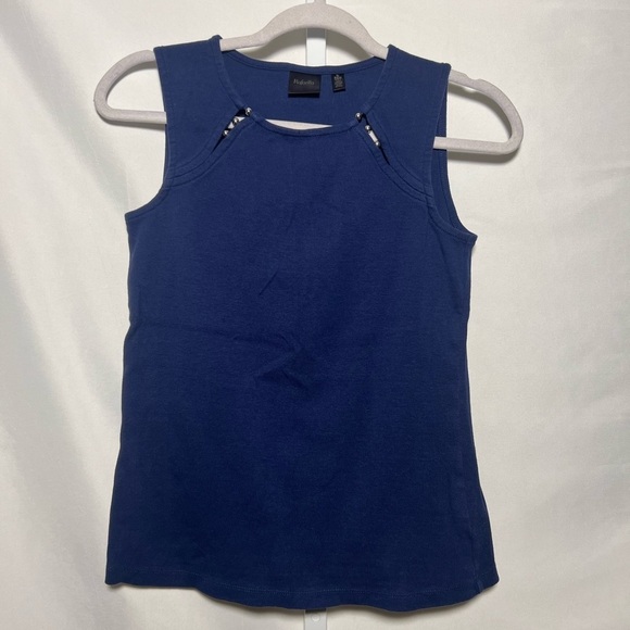 Rafaella Women’s Navy Tank Top With Cut Out Detailing - Picture 1 of 5